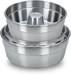 Kit 3 Formas de Bolo N18-20-22 com Furo Redonda em Aluminio