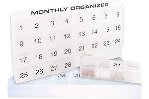 31 compartments, 1 per Day, 4 Week Monthly Pill Organizer by Promed....