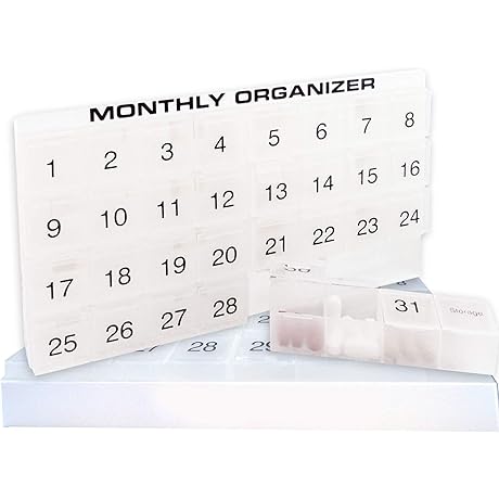 31 compartments, 1 per Day, 4 Week Monthly Pill Organizer by Promed....
