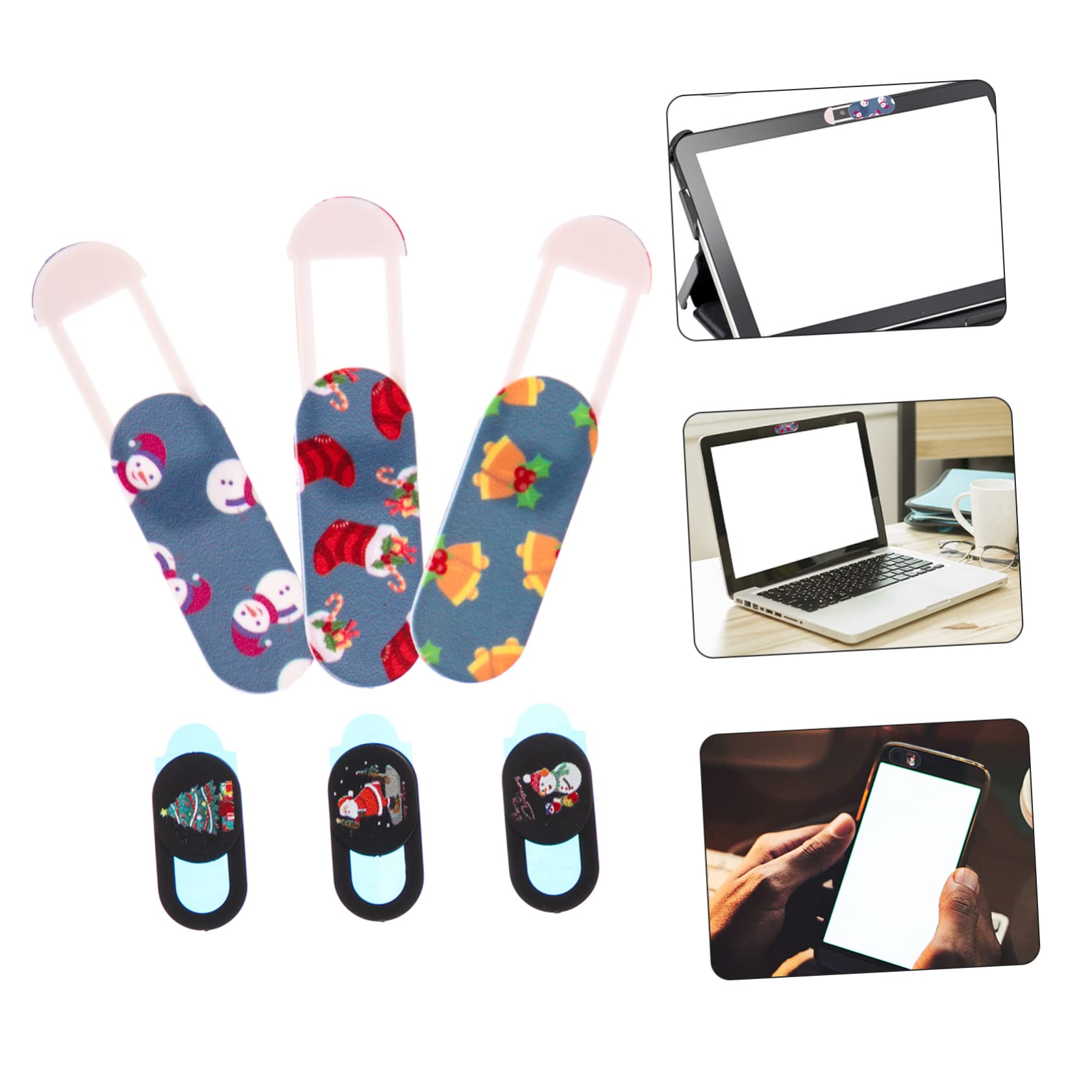Artibetter 18pezzi Copertura Privacy Webcam Design Natalizio Scorrevole per Laptop e Tablet Protezione Facile e Creativa per La Sicurezza Digitale