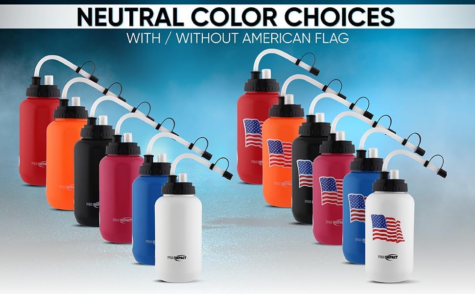 Miniatura 9 de Pro Impact Botella de agua exprimible con popote largo flexible y tapa rociadora, plástico LDPE sin BPA, hidratación para béisbol, hockey, gimnasio,