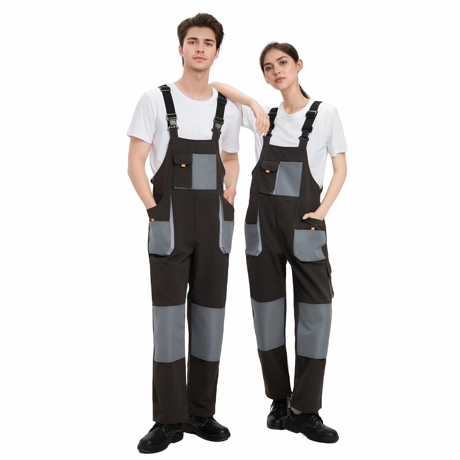 Maizoon Pantalones de Trabajo con Peto para Hombre con Bolsillos en Las Rodillas Resistentes a la Abrasión para Decorador y Trabajadores con Rodilleras
