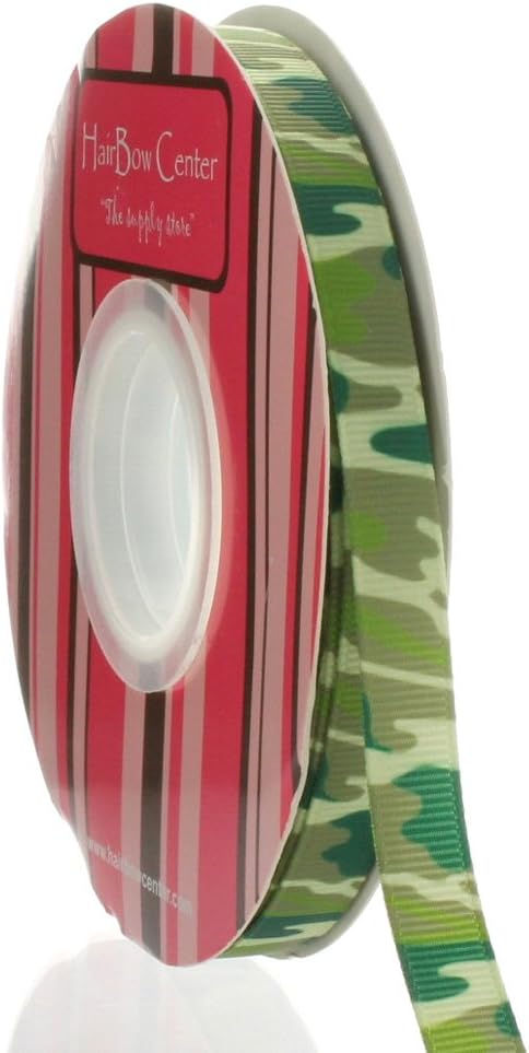3/8" Green Camo Grosgrain Ribbon 100 Yard