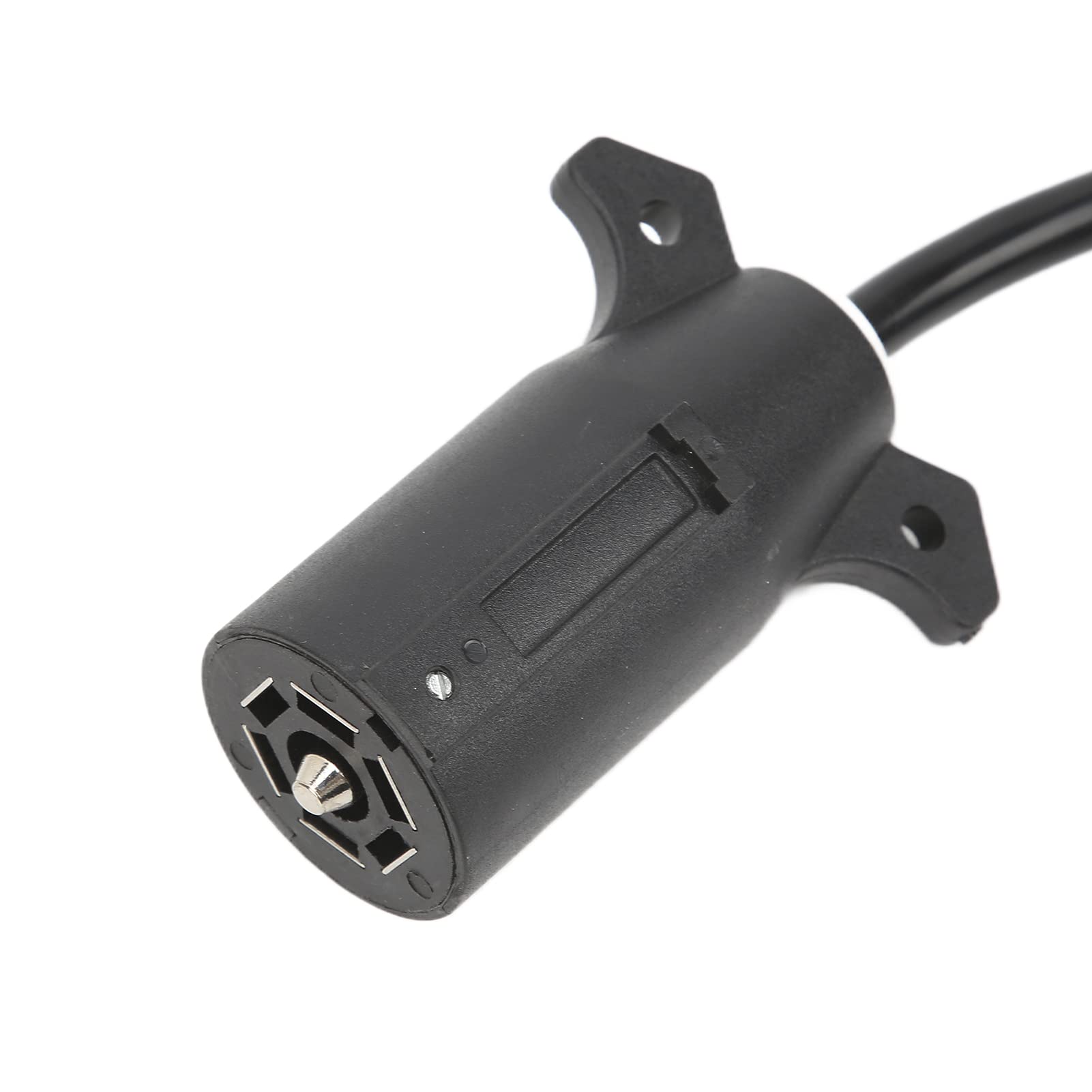 Adapter złącza przyczepy, 7-stykowe złącze płaskie na 7-stykową okrągłą wtyczkę, konwersja z USA na europejską dla przyczep kempingowych, łodzi i bagażników rowerowych