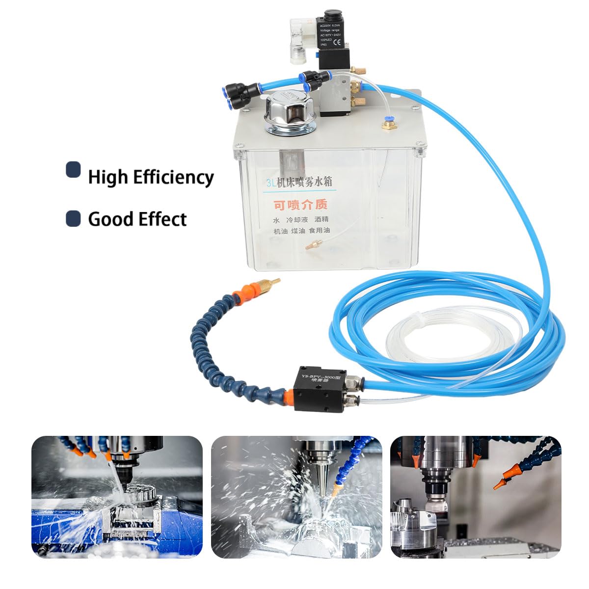 3L Nebel Kühlmittel Schmierung Spray System für CNC Drehmaschine Bohrmaschine 220V, Schmierspray System Spray Kühlmittel Pumpe Öl Nebel Sprayer Maschine, Kühler Kühlmittel Pumpe Öl Nebel Sprayer