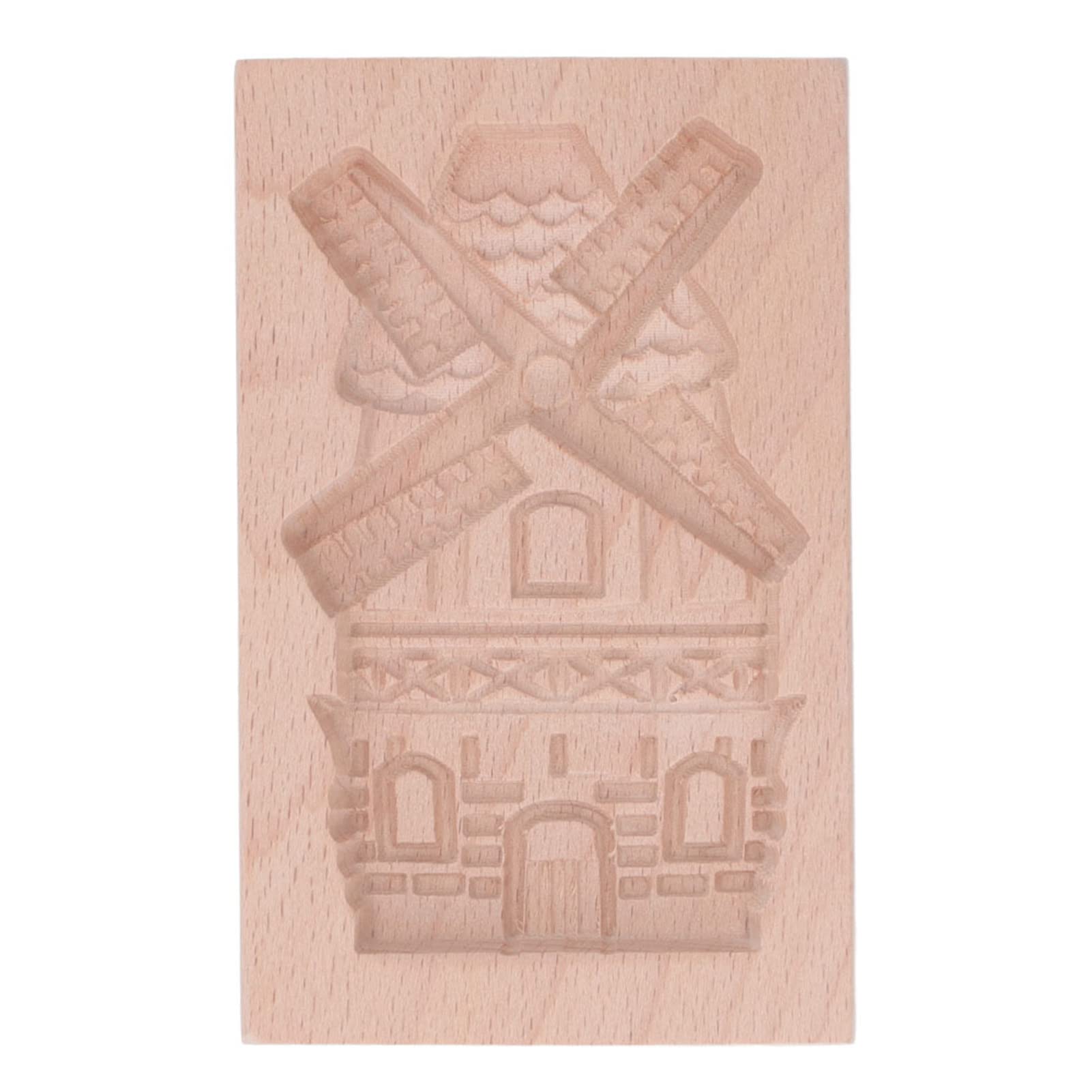 SIXRUN Keksform aus Holz, Buchenholz-Keksform, Wiederverwendbar, Waschbar, Kekspresse, Stempelform mit Geschnitztem Muster, Glatte Freigabe Zum Backen von DIY-Keksen und Lebkuchen in der Küche (#2)