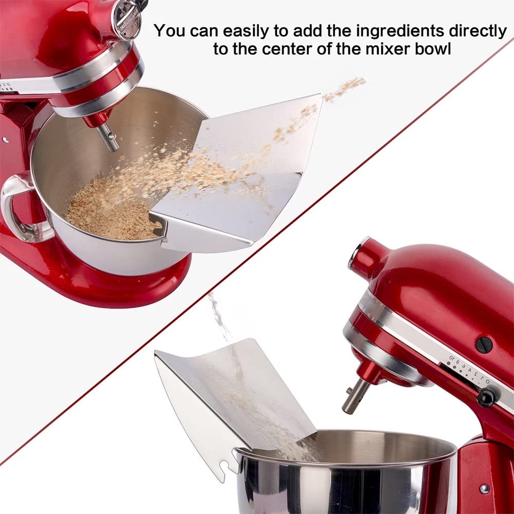 Welikekitchen Miska wspomagająca napełnianie ze stali nierdzewnej do robotów kuchennych KitchenAid - lejek do napełniania lejka akcesoria do Artisan, Classic, Ultra, Heavy Duty