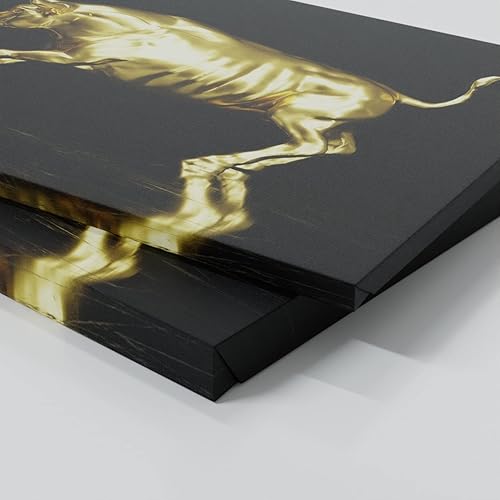 Miniatura 5 de Lienzo decorativo con estatuas de toro vs oso, decoración del hogar, para empresarios dorados, decoración del hogar, grande, 40 x 16 pulgadas 0.75