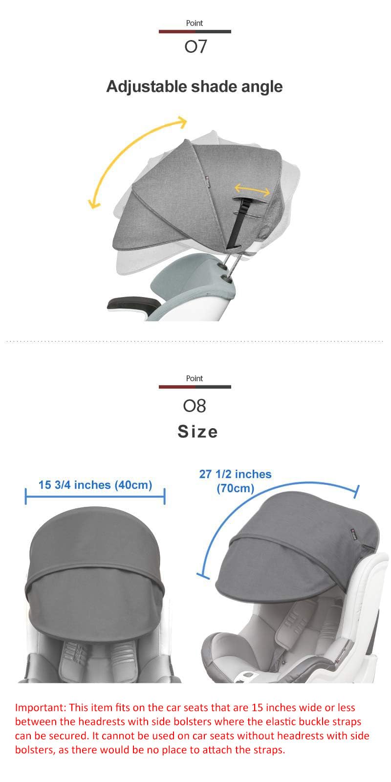 Manito Auxiliaire pour siège de voiture (noir gris)