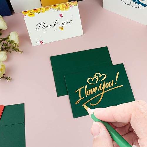 Miniatura 5 de YINUOYOUJIA 50 paquetes de sobres A7 para invitación, sobres 5x7 para tarjetas - autoadhesivos, solapa cuadrada, ideales para boda, baby shower,