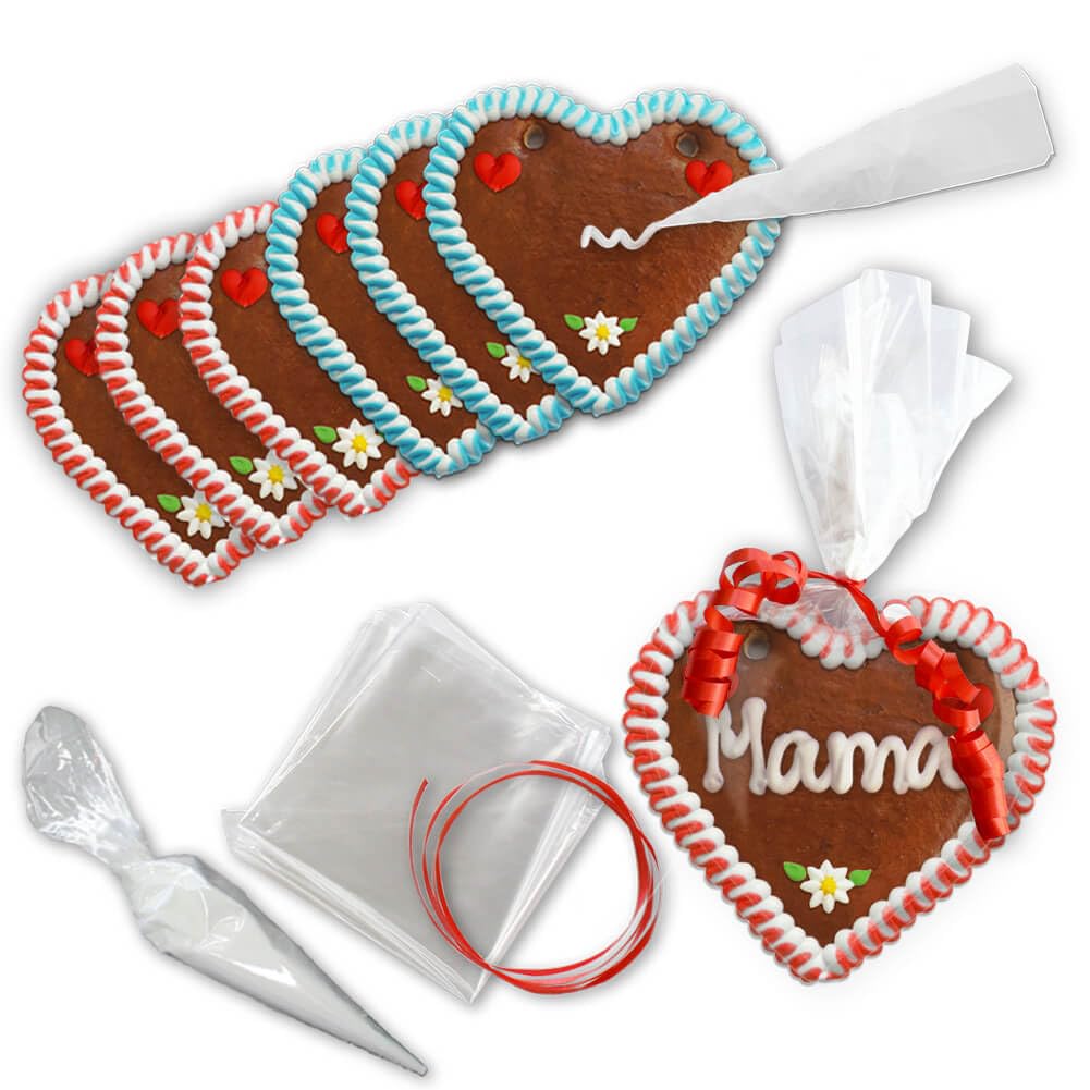 10x Lebkuchenherz Rohlinge - Do it Yourself - Set - 12cm - zum selbst Beschriften von LEBKUCHEN WELT