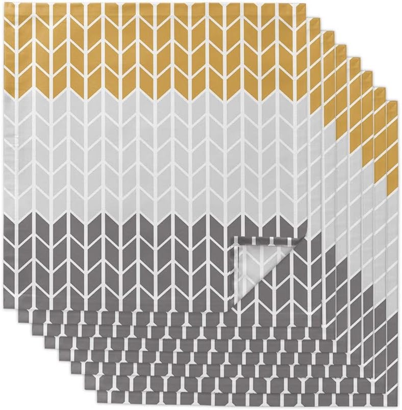 Geometric Gray Table Napkins Cloth Set Soft Handkerchief Wedding Decoration Banquet Dinner(8pcs)