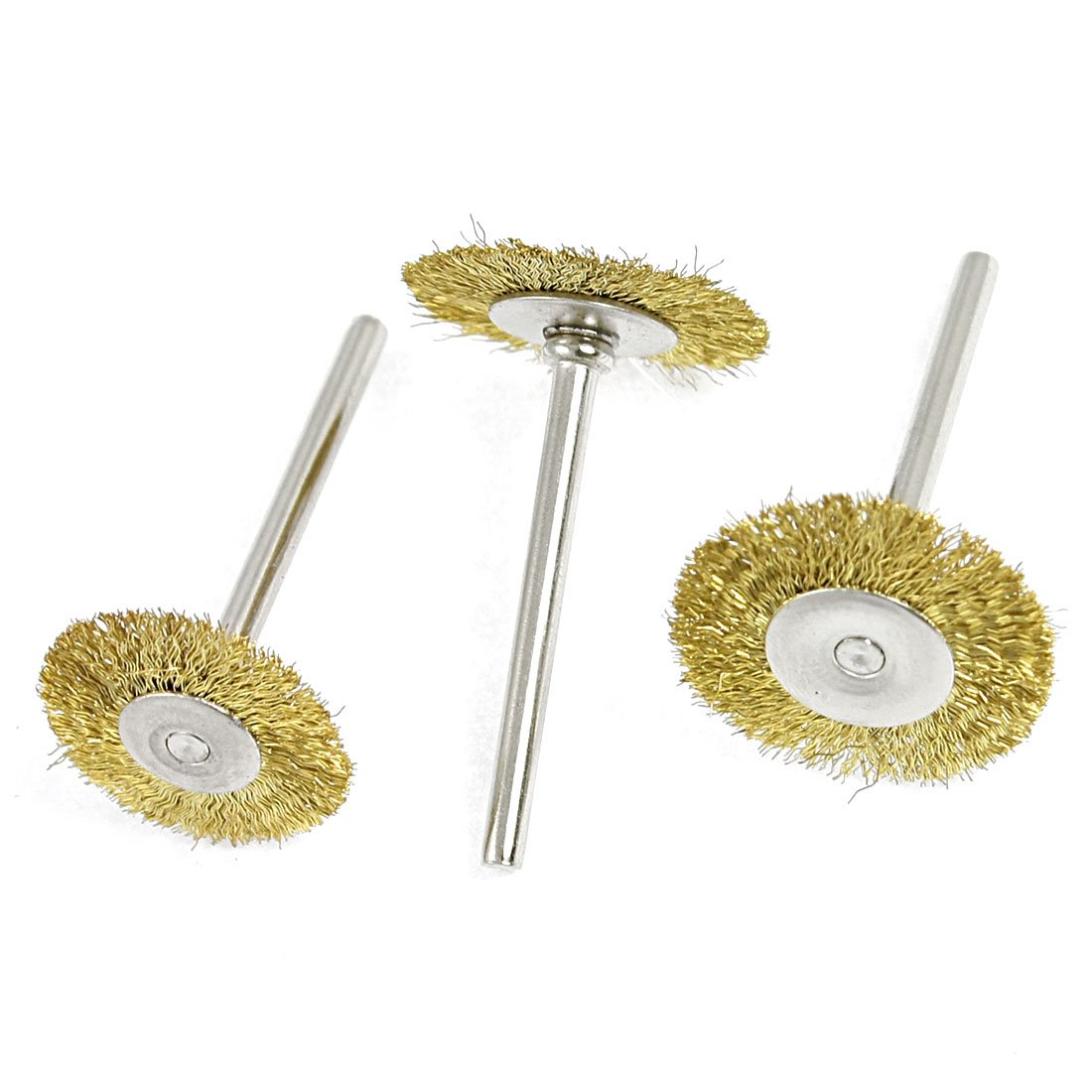 IIVVERR 3 Pcs 1" Diameter Brass Wire Brushes Jewelers Polishing Wheel(3 Pcs 1' 'Diámetro Cepillos de alambre de latón Joyeros Pulido Rueda