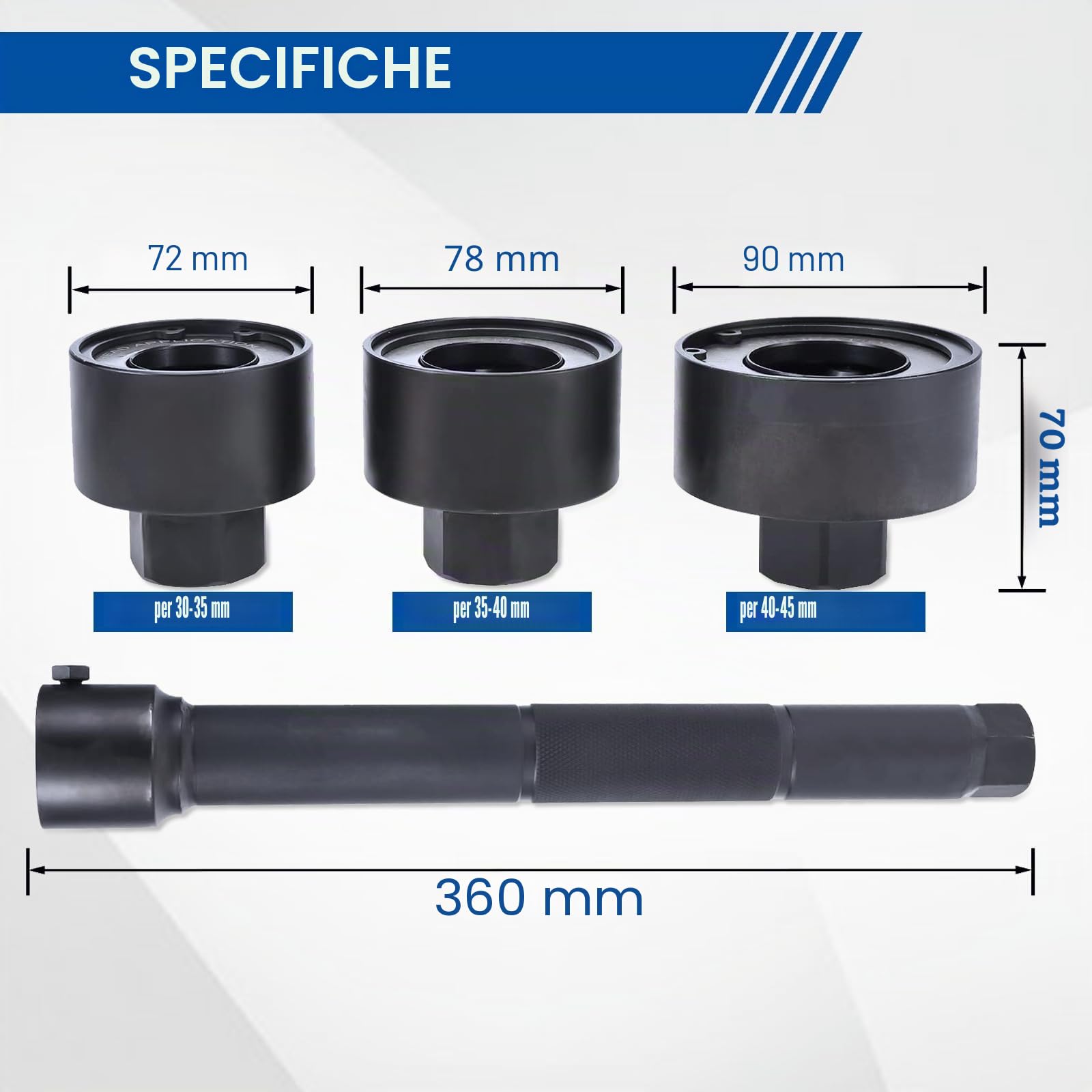 BOOMSTART 4 Pezzi Estrattore Tiranti Sterzo, 30-45mm Attrezzo Smontaggio Tiranti Sterzo Interno, Universale Estrattore Giunti Assiali Chiave Tirante Sterzo per Veicoli