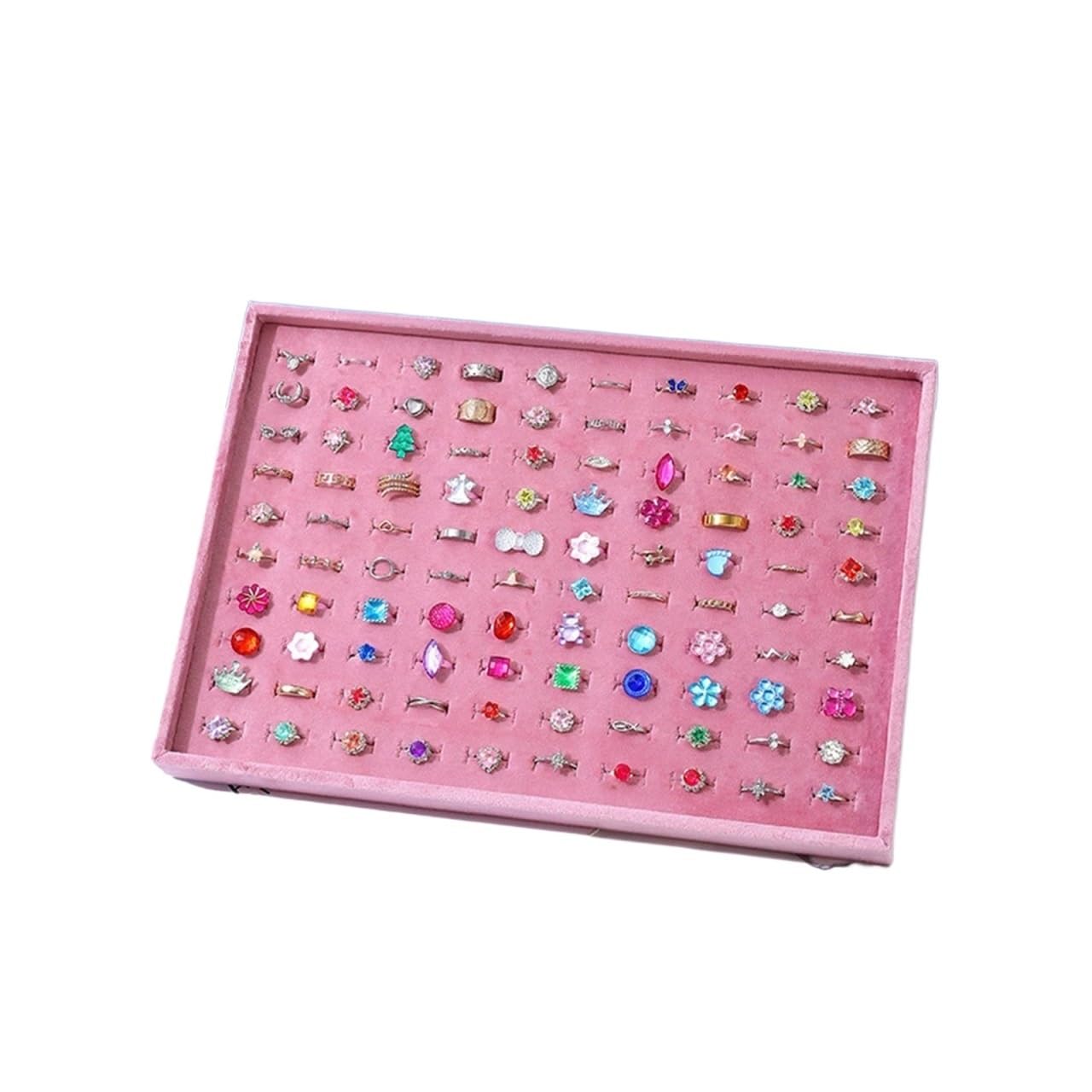 YGMNQAL Velvet Jewelry Tray Elegant Pink Velvet Jewelry Organizer Ring Display Tray Earrings Necklace Bracelet Watches Storage Trays Counter Showcase Props
