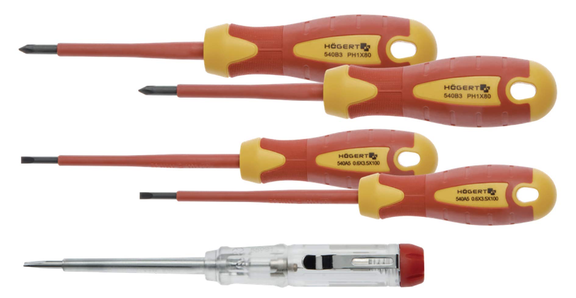 Insulated Screwdriver Set for Electricians 1000V Steel S2 HT1S994