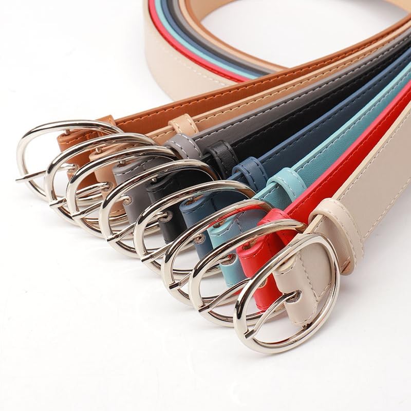 Women Casual Pin Buckle Belts Fashion Vintage Belt Summer Dress Jeans Coat Thin PU Leather Waist Strap3