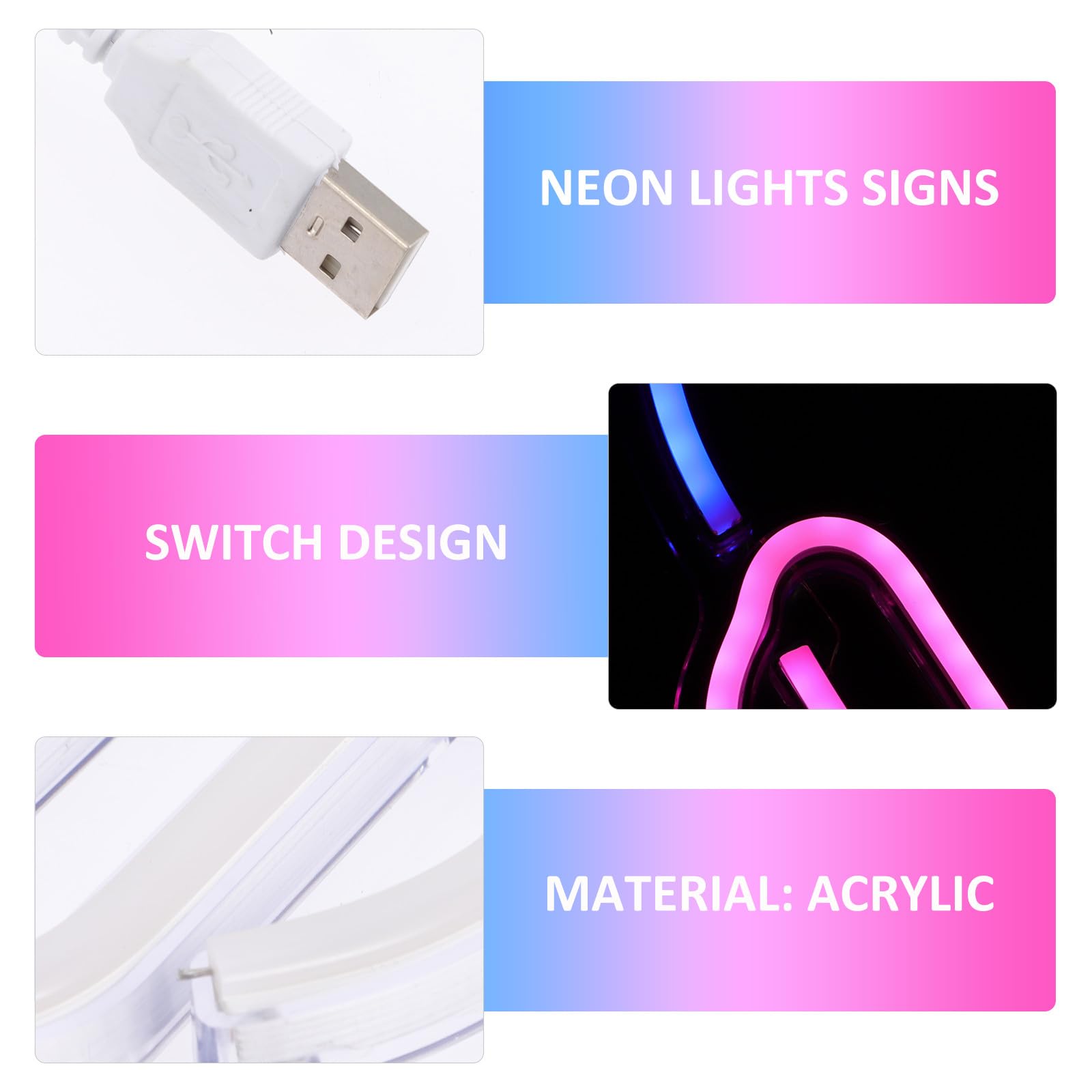 GALPADA Letrero LED Decorativo de Neón para Habitación, Luz Ambiental USB Acrílico Resistente para Decoración de Dormitorio y Sala, Lámpara Creativa para Gaming y Ambiente Juvenil