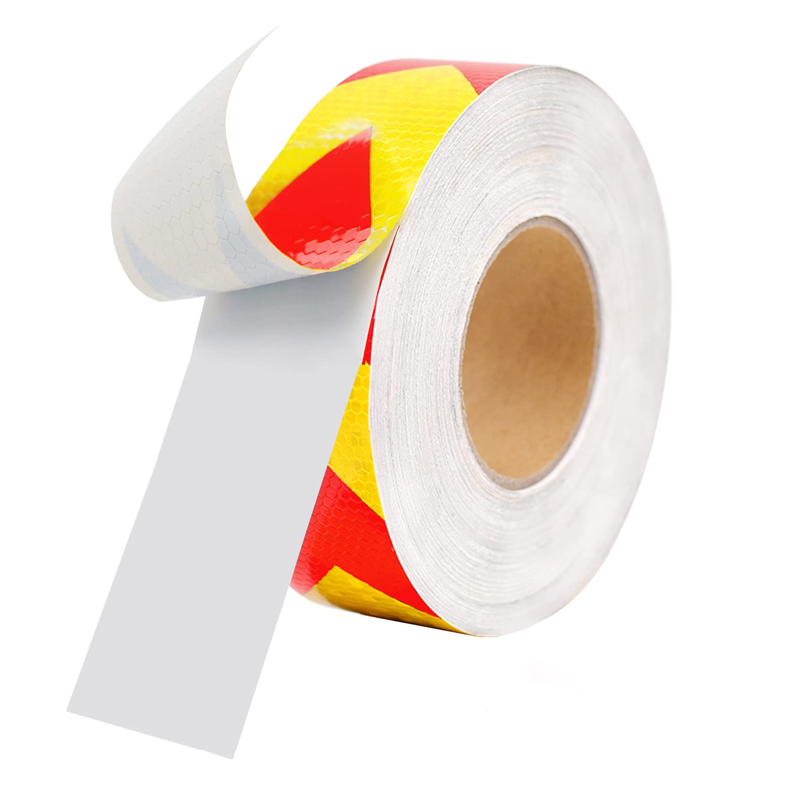 Photo 1 of 2 of- Reflective Tape Waterproof Outdoor Red & Yellow Reflector Tape High Visibility Hazard Caution Warning Safety Adhesive Tape 2" X 10FT