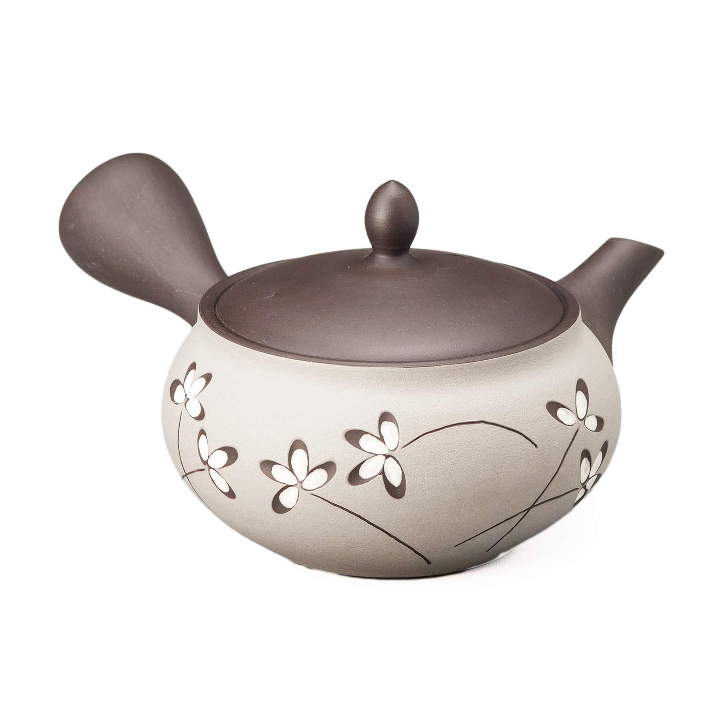 Yamaki Ikai Pottery Leaf Black Mud Hiramaru Noka Teapot