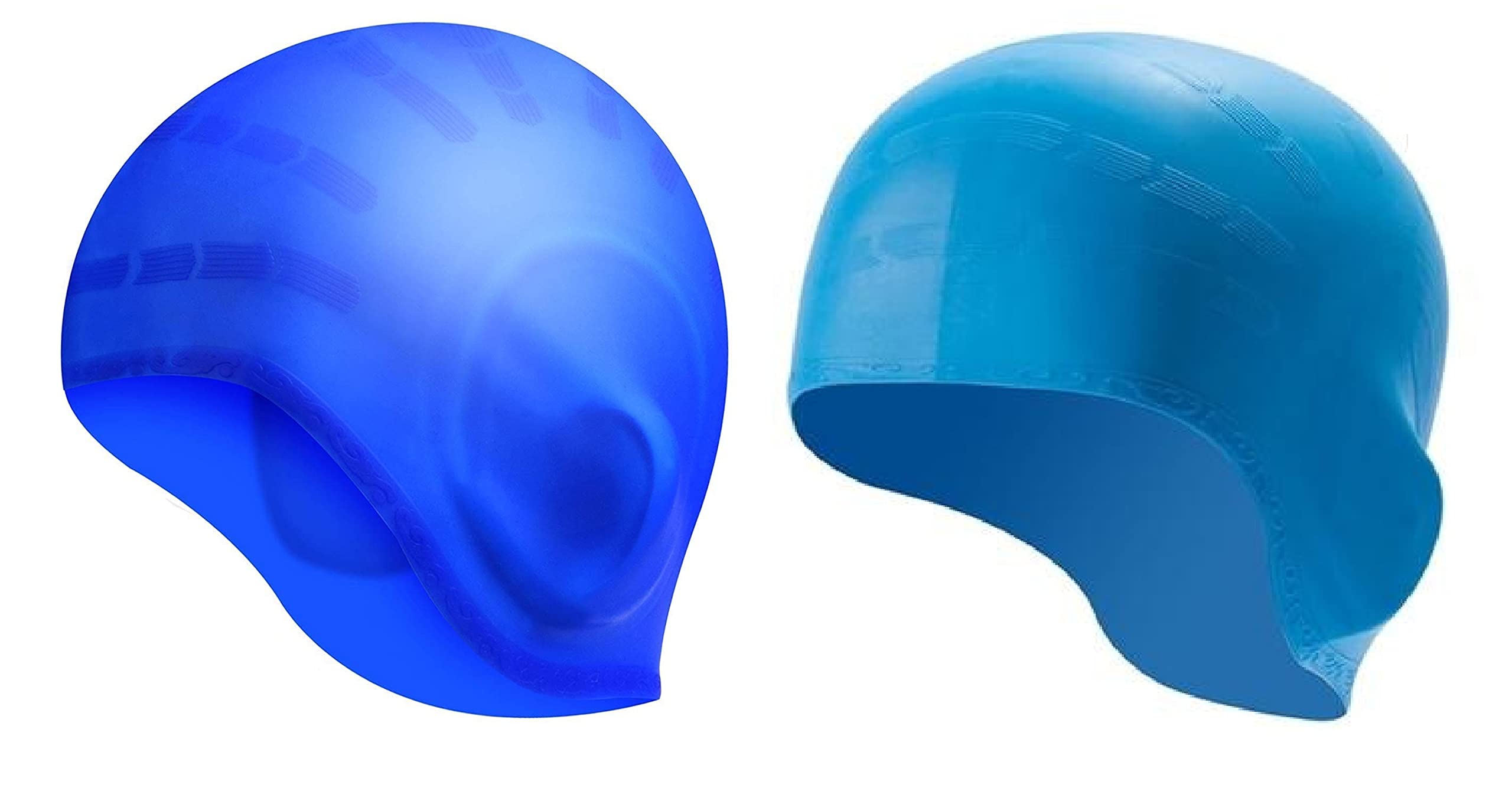 Spanker Unisex Swim Caps with 3D Ear Protection, Durable Flexible Silicone Swimming Hats for Women Men Kids Adults, Pack of 2 (2 Types of Blue Color) SSTP (B09VL8QNKC) Amazon Price History, Amazon Price Tracker