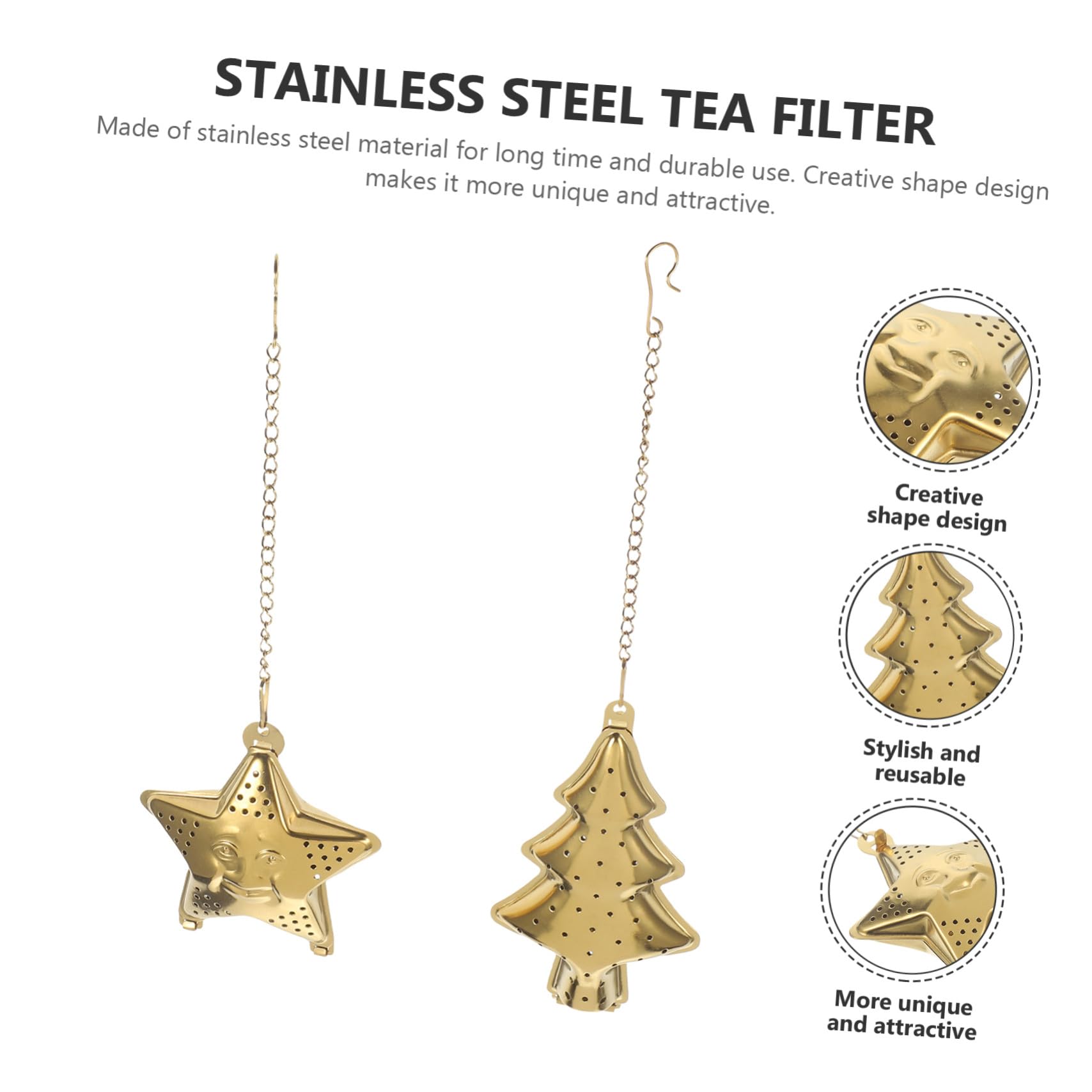 2 Piezas Infusor de Té Acero Inoxidable con Cadena Anticalor Filtro Reutilizable para Tazas y Especias