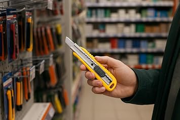 Plastik Maket Bıçağı, Falçata, Kilitlenebilir, Ergonomik, Kaymaz Tutma Yüzeyi, Dayanıklı ABS Gövde, Hafif ve Taşınabilir, Askı Delikli, Profesyonel ve Hobi Kullanımı İçin Uygun (2 Adet)