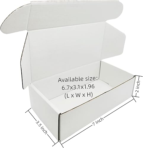 Miniatura 8 de Caja blanca pequeña de 6 x 6 x 2 pulgadas, paquete de 50 cajas de envío reciclables de cartón corrugado para envíos de regalo