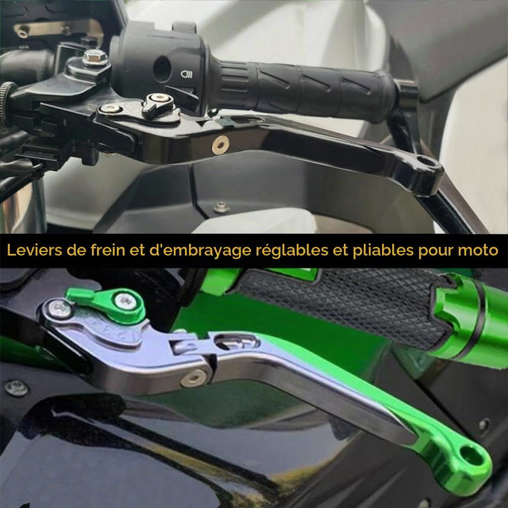 Z750 Moto Leviers d'embrayage de Frein pour Z750 Z 750 2007 2008 2009 2010 2011 2012 2013 (Titan/Vert)