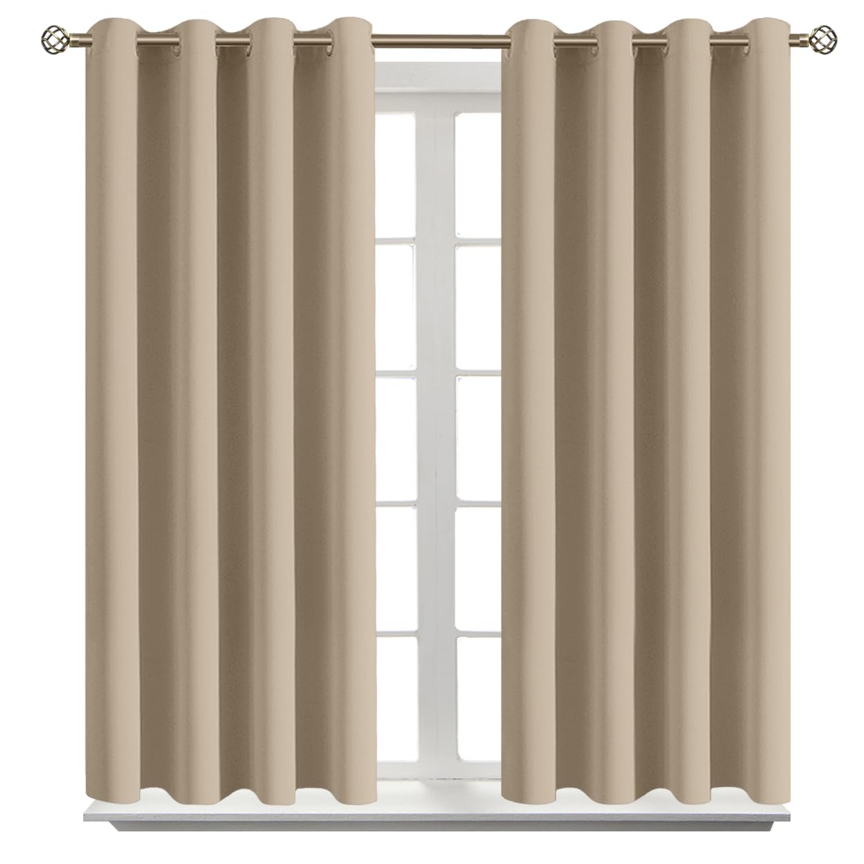 BGment Sand Room Darkening Curtains 54 Inch for Bedroom - 2 Panels