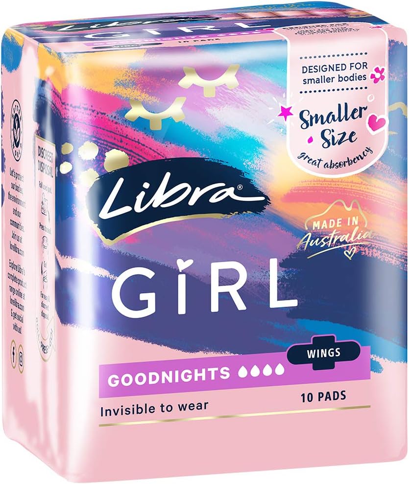 Libra Girl Pads Goodnight Wing 10 Pack