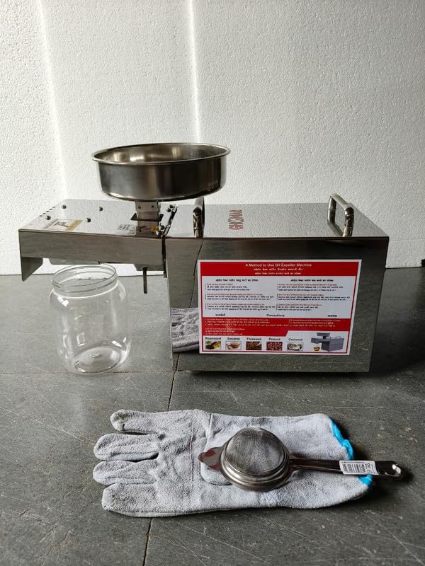 Image of 400W Oil Expeller Machine for Home Use | Cold Press Oil Maker for Groundnut, Coconut, Mustard & Sesame Seeds | Compact Domestic Oil Extraction Machine