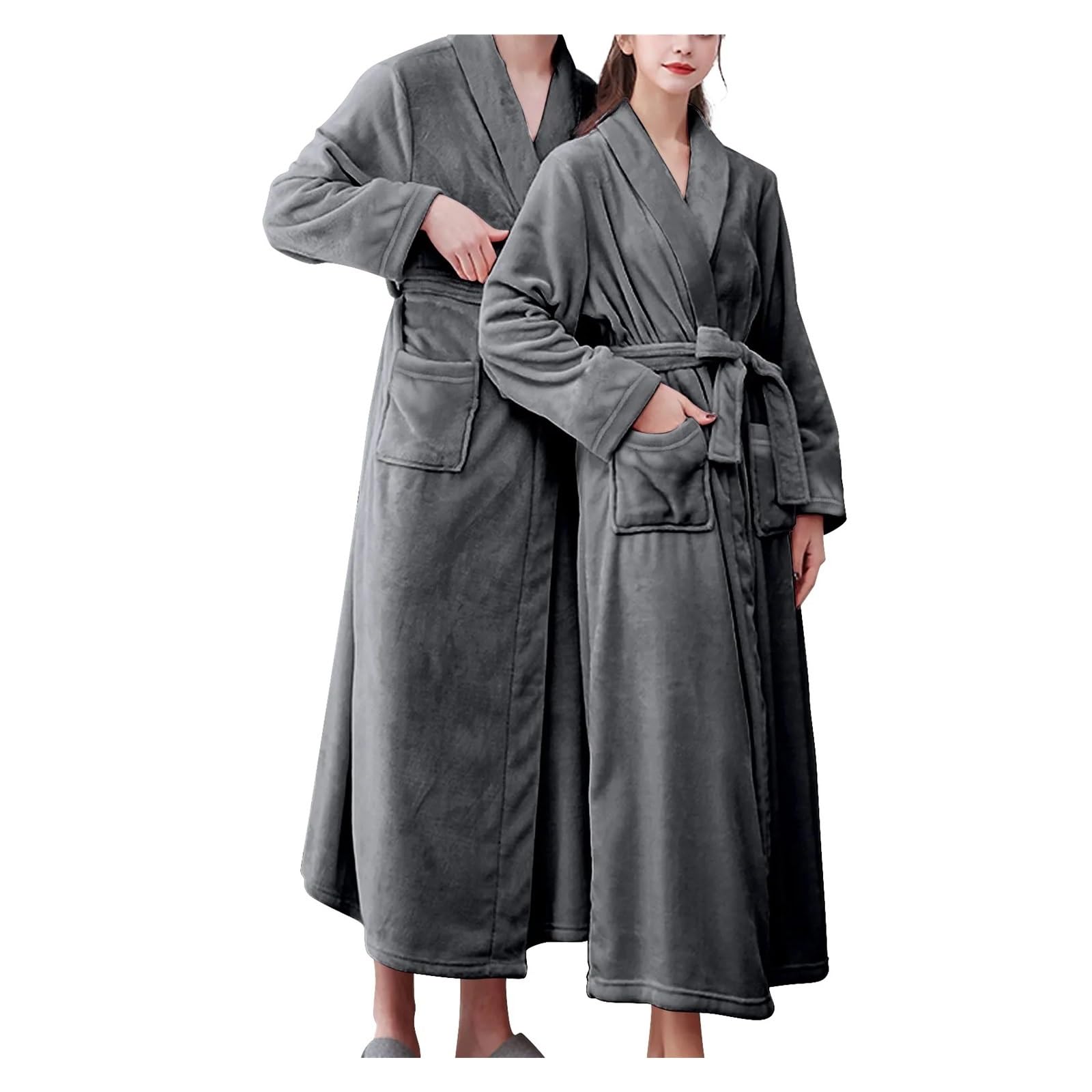 Albornoz Mujer Rizo Albornoz de algodón for hombre, largo, grueso, absorbente, felpa, tipo kimono, for, toalla, ropa dormir, bata for mujer