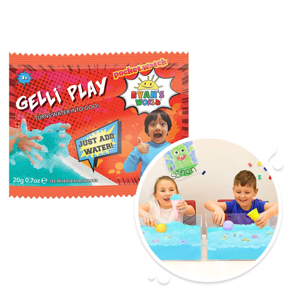 10 x Ryan's World Gelli Play Foil Bags from Zimpli Kids, Turn Water Into Colourful Goo, Children's Sensory and Party Bag Fillers, Party Favour Gifts