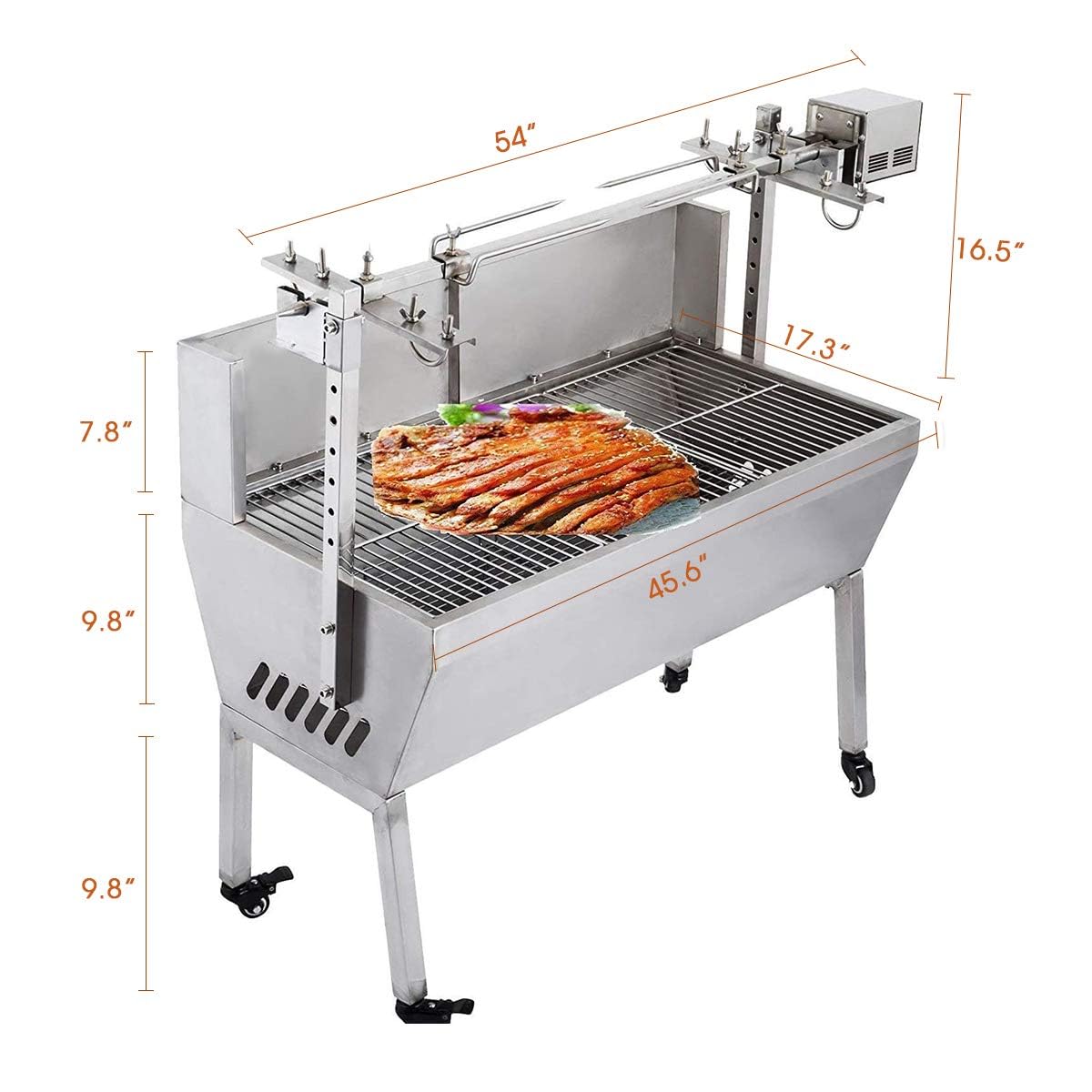 Grill Rożen grill na węgiel drzewny, spinningowa maszyna do pieczenia jagnięcego kurczaka, piknik na świeżym powietrzu kemping
