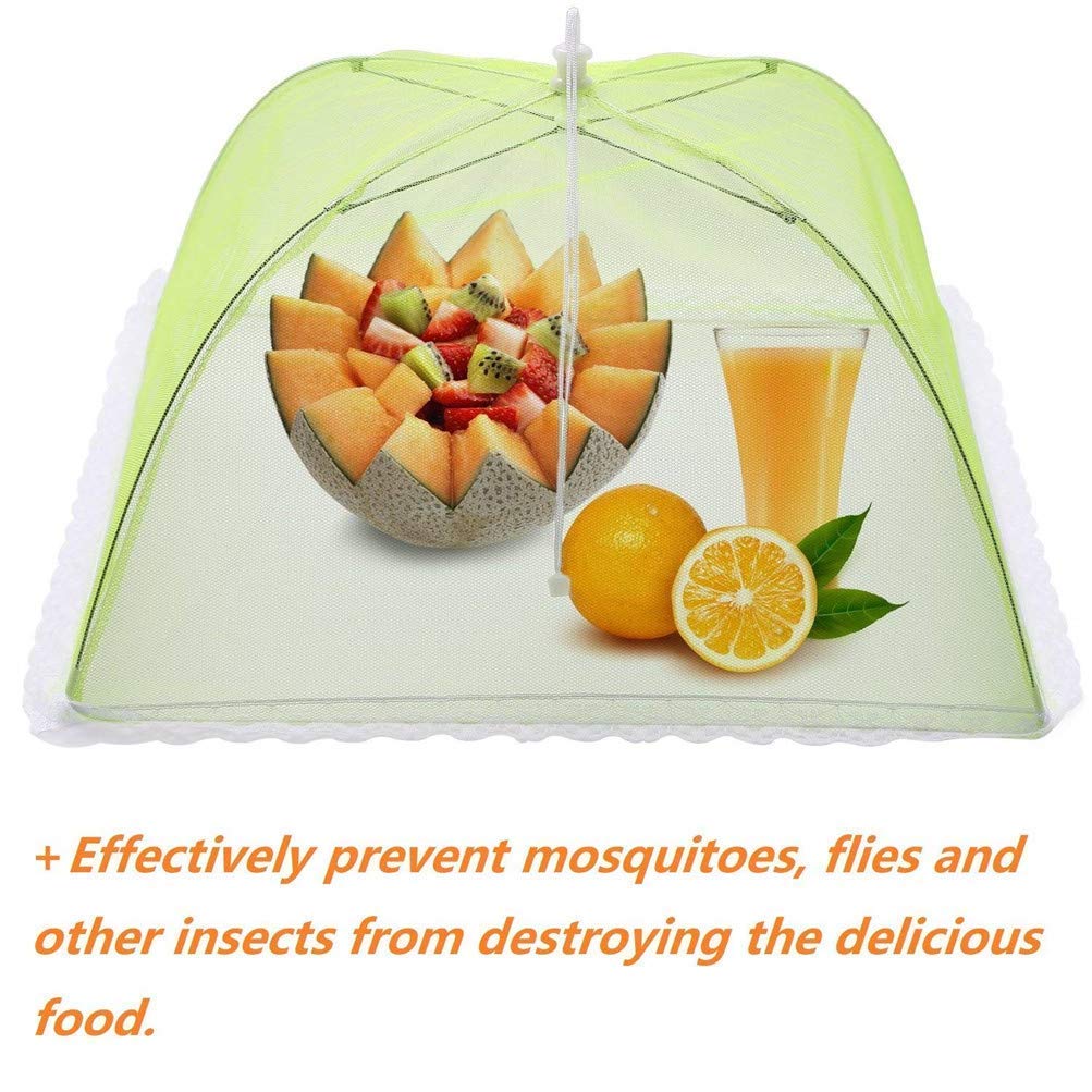 Hriymtd 6 Pièces Cloche Alimentaire Pliable Anti-Mouche Couvercle De Nourriture En Maille Pliant