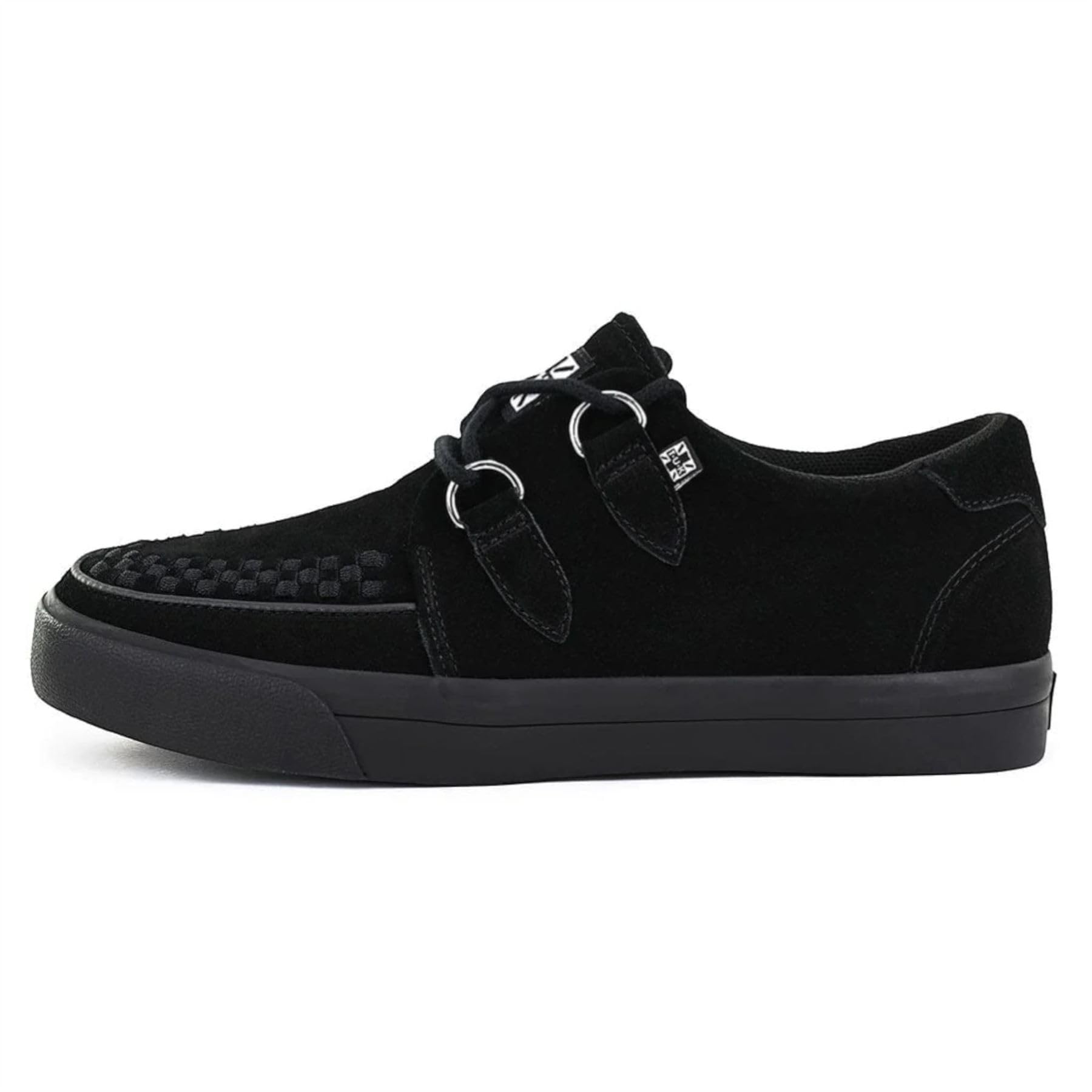 Pointed Creeper Sneaker - Zapatos de plataforma de gamuza negra