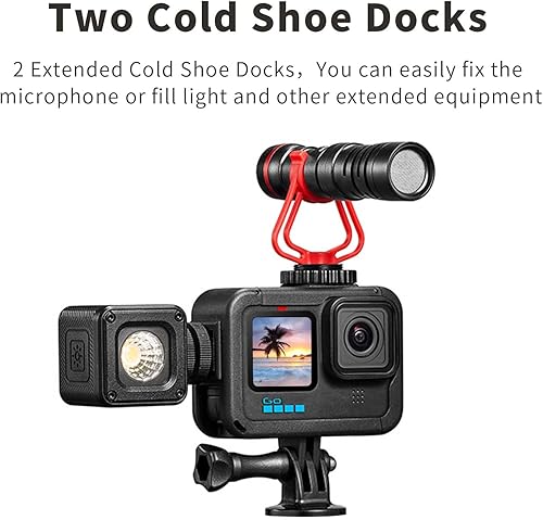 Miniatura 4 de SEASKY Kit de accesorios 4 en 1 para Gopro Hero 1211109 Funda protectora extendida negra, carcasa de carcasa de carcasa de carcasa de carcasa de 3