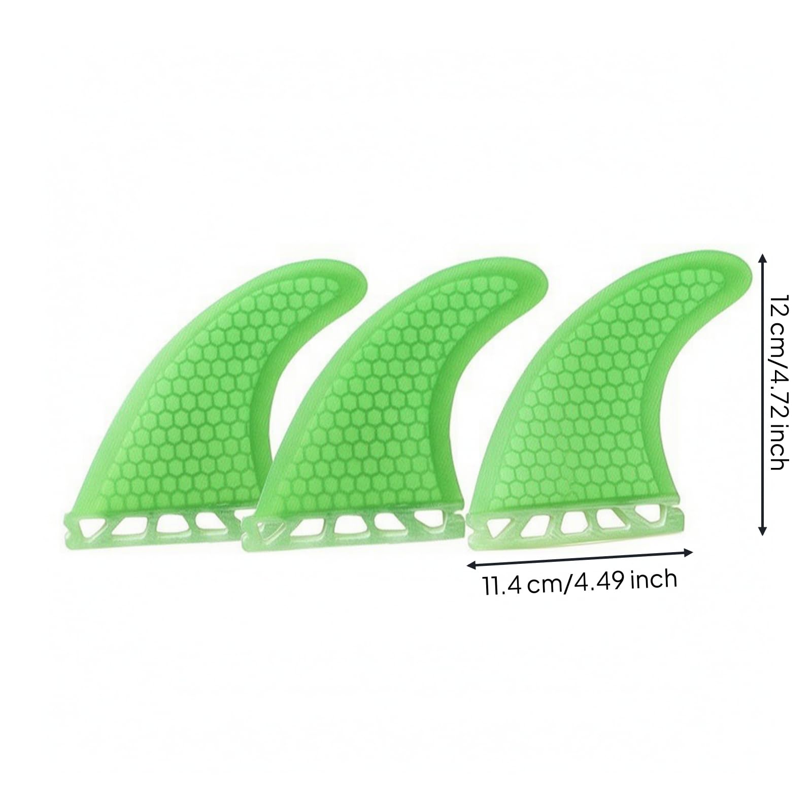 3 Pièces Aileron avec Base Single-Tab | Alvéolé, Texturé, pour Vagues