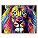 Produktbild BOSHUN Malen nach Zahlen DIY Ölgemälde für Kinder Erwachsene Anfänger- Bunter Löwe 16x20 Zoll Leinwanddruck Wandkunst Dekoration (Ohne Rahmen)