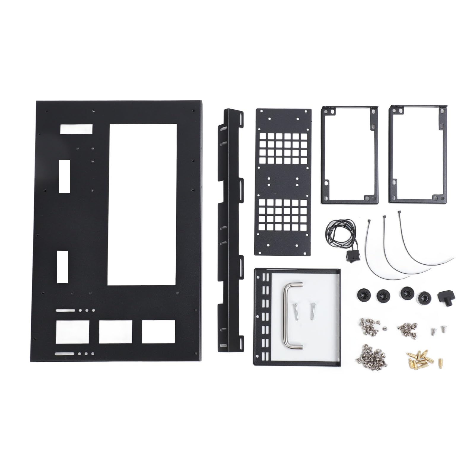 DIY Computer Motherboard Case Rack, Powerful Cooling, Steel Plate, ATX M ATX ITX Gaming PC Case Open Frame with Handle, 360 Water Cooling 2 HDD Bays Up to 256mm Graphics Cards