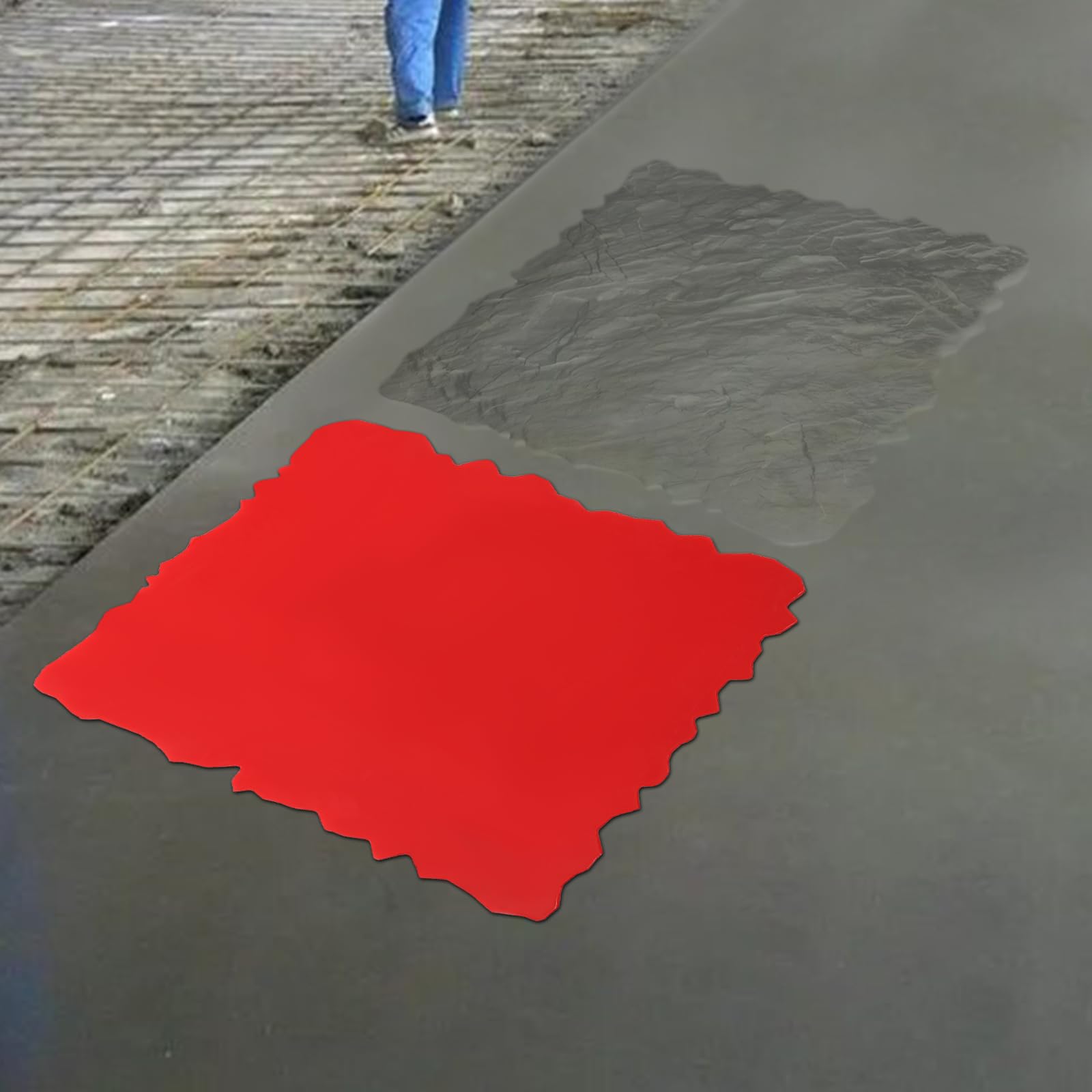 Beton Stempel Formen， Betonstempel Stempelmatte 50 x 50 cm Pflasterform aus Polyurethan Betonform Schablone Matrize für Terrasse Gehweg Bodenstempel mit Steinmuster