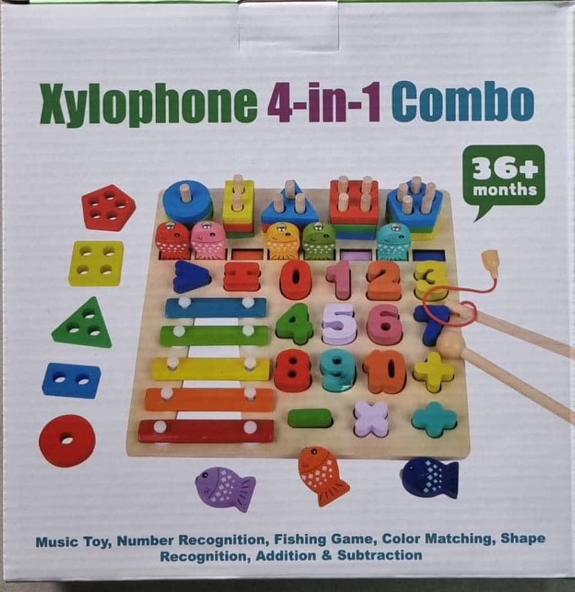 Xylophone 4-in-1 Combo, Music Toy, Number Recognition, Fishing