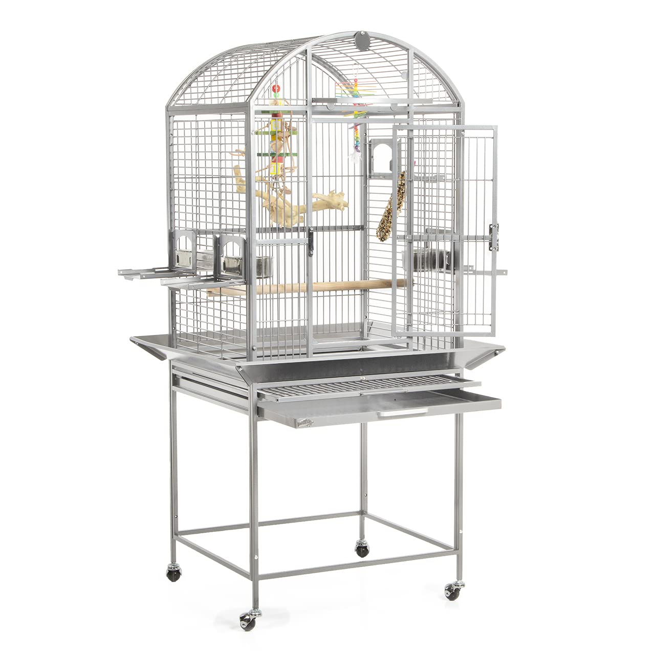Montana Cages | Käfig, Voliere Finca Dome mit Rundbogendach - Platinum der Vogelkäfig für Sittiche & Papageien