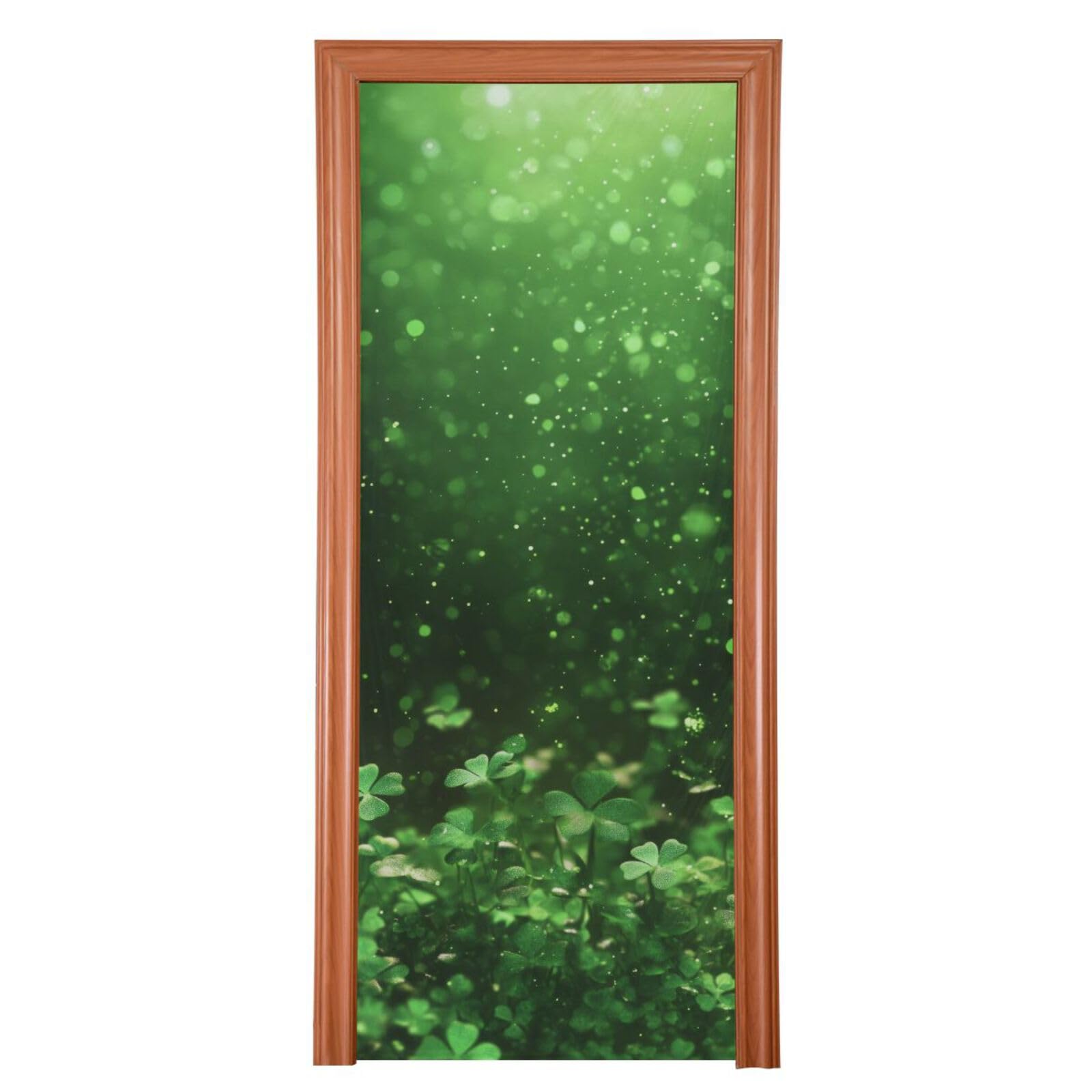 FLildon Glitter Clovers St Patrick's Day Door Cover Decoration, Party Accessory Porch Decor for Festive Ornament Room Door Covers 32 x 79 Inch