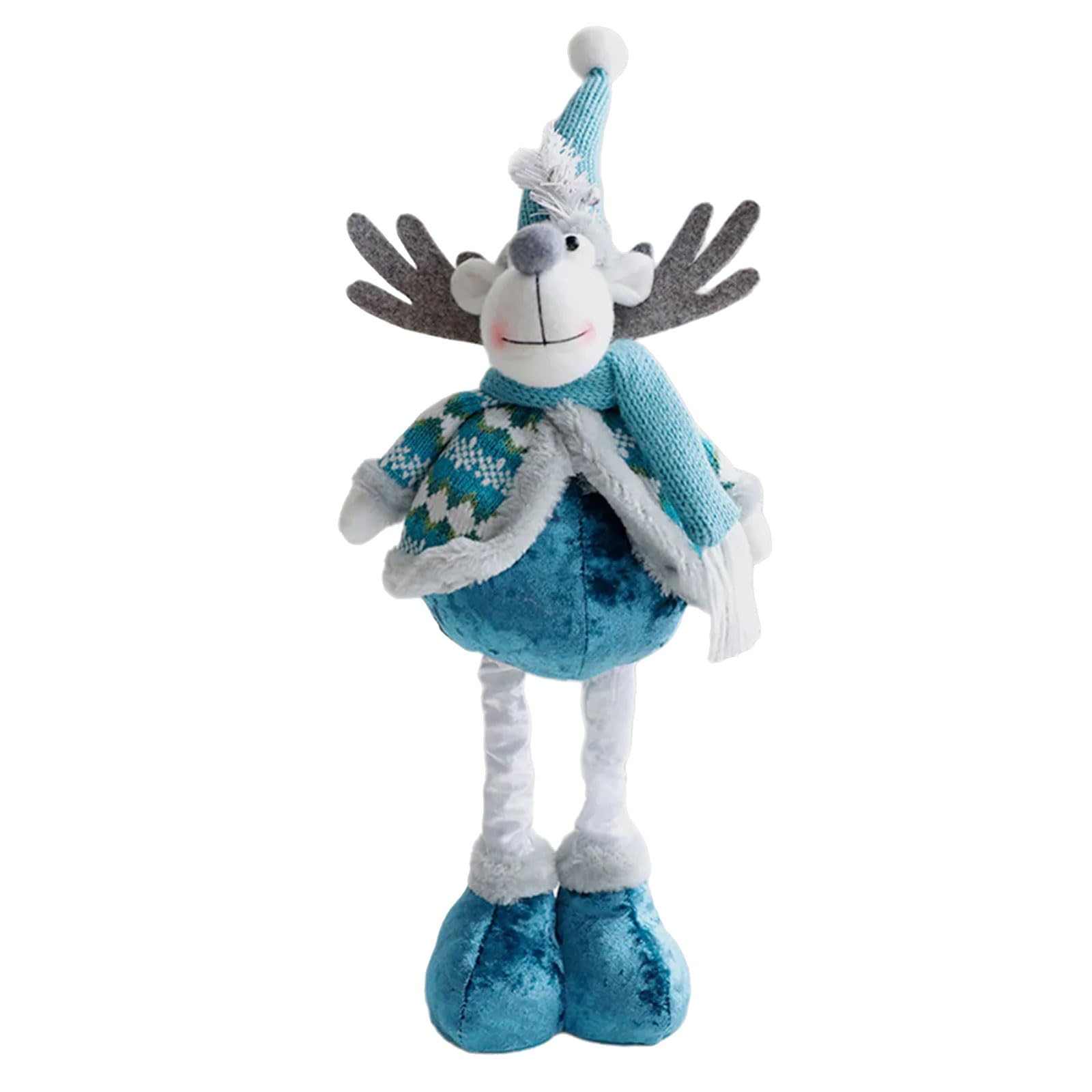 Hsioluted Iron and Nonwoven Fabric Christmas Characters Expandable Decorative Figurines Sturdy Structure Easy Setups Christmas Tabletop Decoration