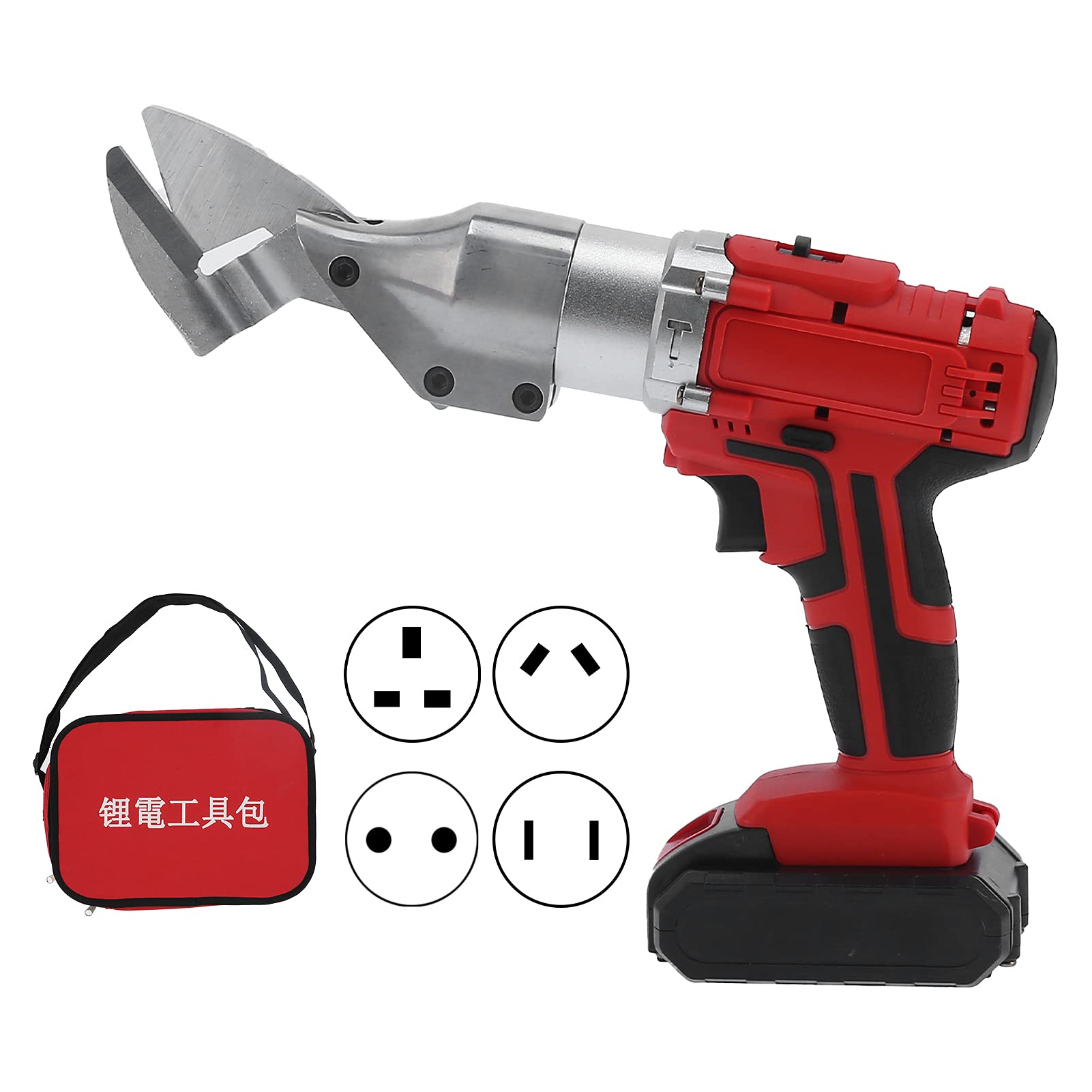 Respicefinem Lithium Metal Scissors Cordless Electric Scissors LED Lighting Sheet Metal Tool AC 100?240V(American Standard)