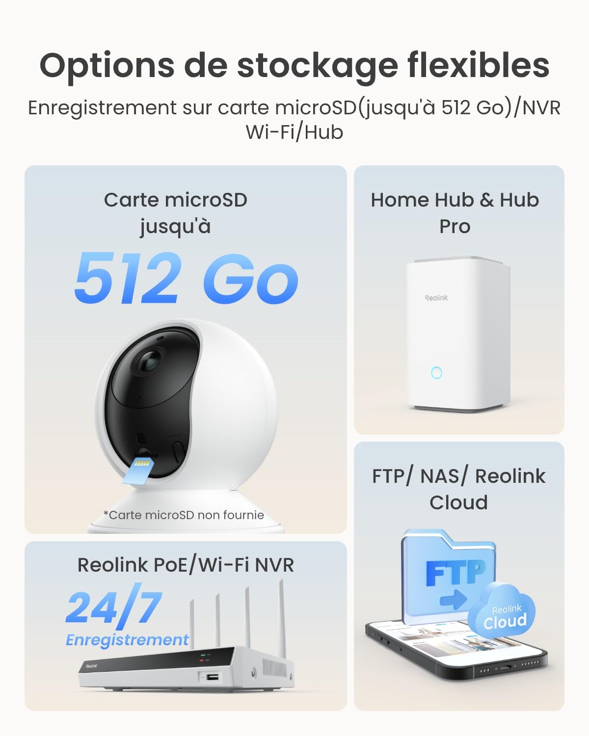 Reolink 3K 5MP Caméra Surveillance WiFi Intérieure 360° PT, Suivi Automatique, Détéction de Personne/Animal/Pleurs de Bébé, Wi-FI 2,4/5 GHz, Vision Nocturne, Audio Bidirectionnel, E1 Pro