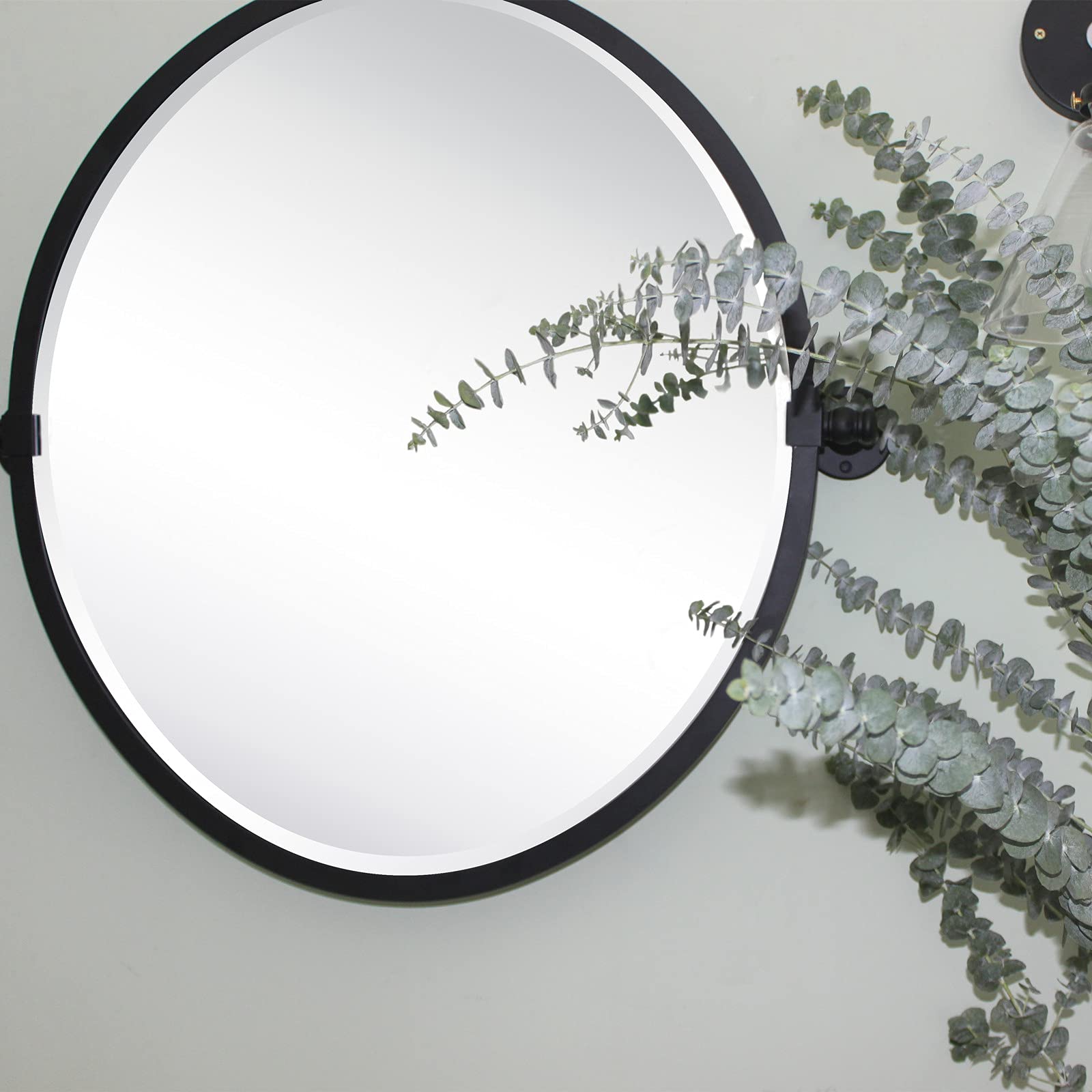 Buy TEHOME 22 x 26 inch Black Metal Framed Pivot Oval Bathroom Mirror