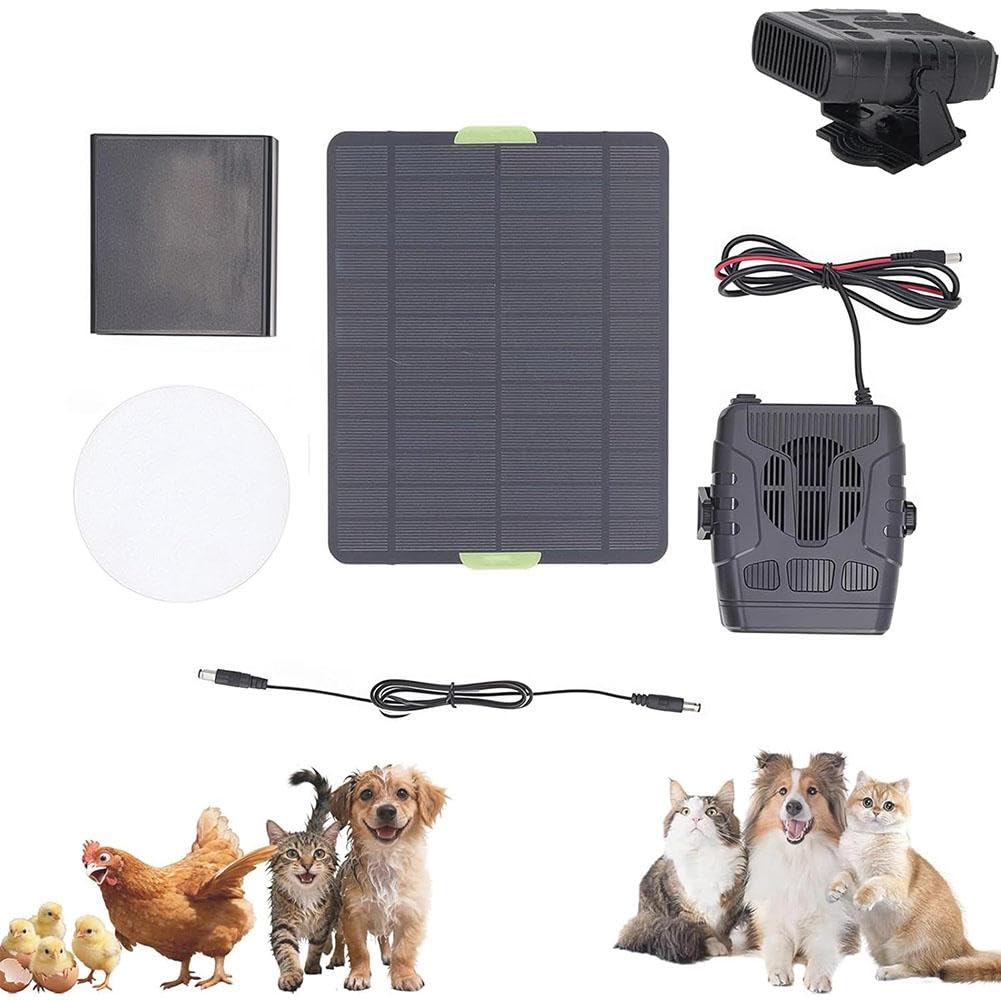 Calentador solar para invernadero, calentador de gallinero alimentado por energía solar para invierno, calentadores de panel con energía solar con protección contra sobrecalentamiento para pollo